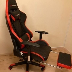 レッド PCゲーミングチェア ゲームチェアパソコンチェアーワークの画像