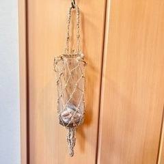 インテリア花瓶　（大）　マクラメ　オーストラリアの貝殻入り✨