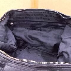 エンポリオアルマーニ ショルダーバッグ レザー 黒 メンズ ビジネス 大型 2way ブラック EMPORIO ARMANI 札幌市東区 新道東店の画像