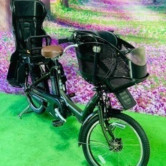 ❹ 4763子供乗せ電動自転車ブリヂストン3人乗り新品20インチ良好バッテリー