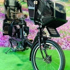 ➃ 4764子供乗せ電動自転車ヤマハ3人乗り新品20インチ良好バッテリー