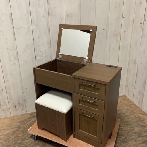 2/27終 鏡台 幅80㎝ ドレッサー 化粧台 スツール 収納 菊倉HG