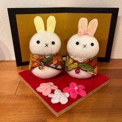 ハンドメイド　うさぎの雛人形