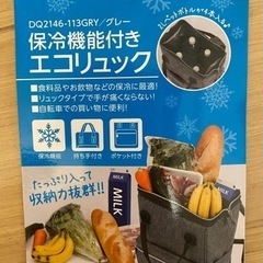 保冷バッグ(グレー) リュックの画像