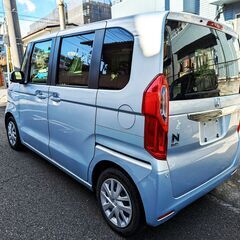 平成29年式 ホンダ N BOX G Lホンダセンシング JF3 モーニングミストブルーメタリック 12.8万km 修復歴あり（RA点車） ステアリングリモコン付ナビ/レーンキープアシスト/レーダークルーズコントロール/ETC/バックカメラ/左パワースライドドア装備の画像
