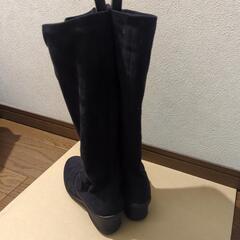 ★数回のみの使用★　ストレッチ美脚ブーツスエード調23cmの画像