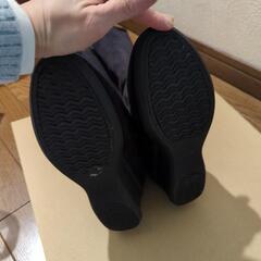 ★数回のみの使用★　ストレッチ美脚ブーツスエード調23cmの画像