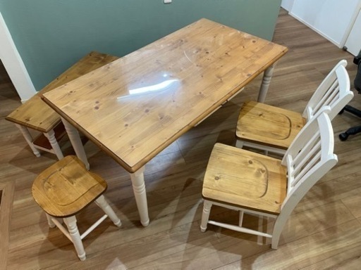 ▼値下げ【12万で購入】配送対応 ダイニングテーブルセット　フレンチテイスト