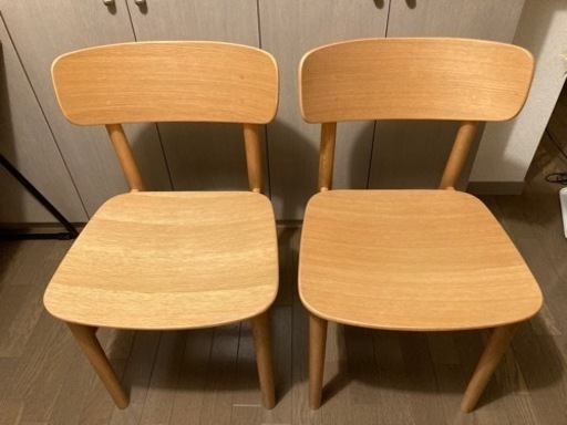 無印良品　ラウンドチェア　オーク材