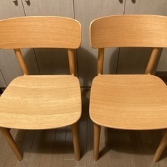 無印良品　ラウンドチェア　オーク材