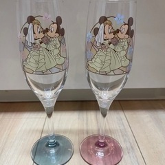 中古【Disney】ミッキーミニーシャンパングラス