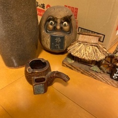 民芸品下呂温泉だるまの陶器陶芸花瓶などの画像