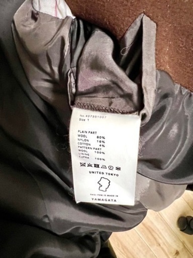 【極美品】UNITED TOKYO パッチワークウールコート size1