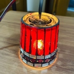 ステンドグラス風 赤ランプ💡