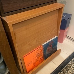 【収納　本棚】木製キューブボックス　スライド全開式前扉付きの画像