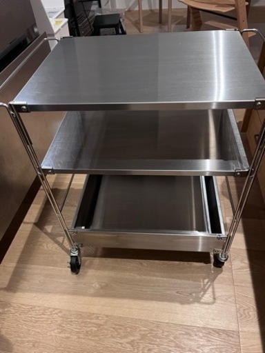 無印　ステンレスワゴン　ステンレスユニットシェルフワゴンセット
