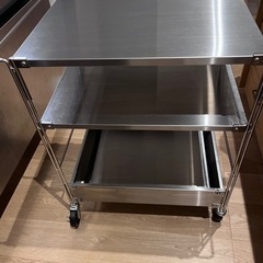 無印　ステンレスワゴン　ステンレスユニットシェルフワゴンセット