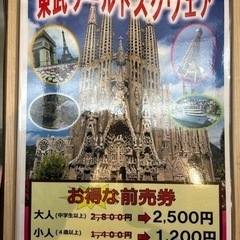 東武　ワールドスクエア　チケット　2枚セット　前売り券　期限なしの画像