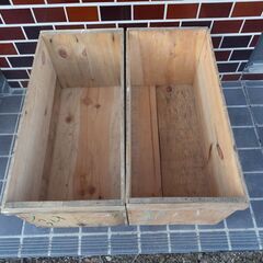 リンゴ箱　木箱　2個　貴重　アウトドア　キャンプ　収納　リメイク　の画像