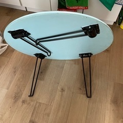 折り畳み式ローテーブル　水色の画像