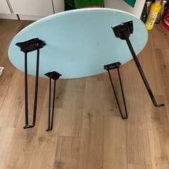 折り畳み式ローテーブル　水色の画像