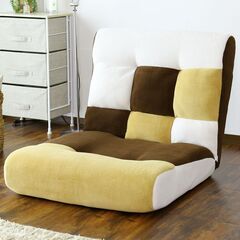 Bリクライニングソファ【ヌイ／パッチワークブラウン色】ソファ 1人掛け リクライングソファ アウトレット品 ※定価14,990 円の画像