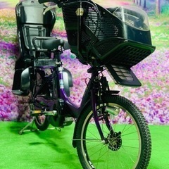 ❹ 4769子供乗せ電動自転車ブリヂストン3人乗り新品20インチ良好バッテリー