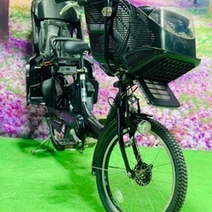 ❹ 4775子供乗せ電動自転車ブリヂストン3人乗り新品20インチ良好バッテリー