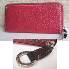 ペレボルサ 長財布 ラウンドファスナー 濃いピンク レザー PELLE BORSA  レディース 財布 サイフ 女性 ピンク ☆ PayPay(ペイペイ)決済可能 ☆ 札幌市 豊平区 平岸の画像