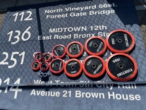 FIGHTING ROAD シャフト含め合計90kg バーベル ラバー付