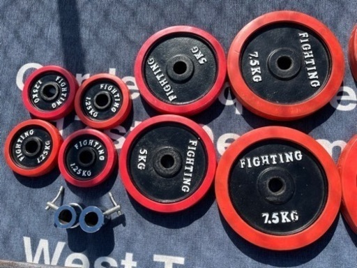 FIGHTING ROAD シャフト含め合計90kg バーベル ラバー付 