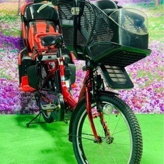 ❹ 4777子供乗せ電動自転車ヤマハ3人乗り新品20インチ良好バッテリー