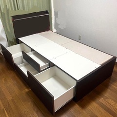 ニトリ　収納付きベッドフレーム　シングルの画像