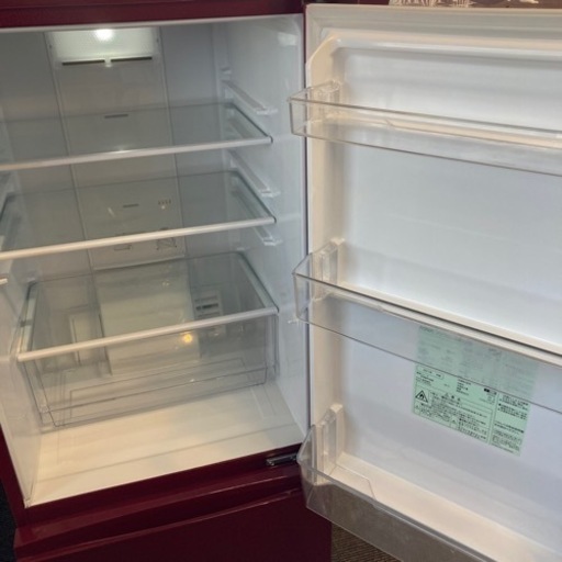 お値下げ！【中古品】ノンフロン冷凍冷蔵庫 AQR-18H(R) ルージュ 2018年製 184L j1-99