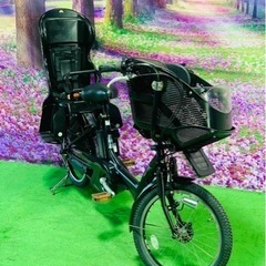 ➃ 4779子供乗せ電動自転車ブリヂストン3人乗り新品20インチ良好バッテリー