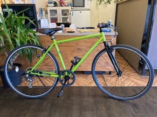 【後輪チューブ新品！】6段変速　700×28cクロスバイク　グリーン　