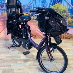 ➃ 4697子供乗せ電動自転車ヤマハ3人乗り新品20インチ良好バッテリー【愛