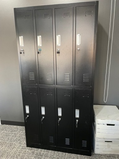 8人用 ロッカー 4列2段 鍵付き ブラック