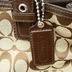 本物 COACH コーチ シグネチャー キャンバス トートバッグ ブラウン系 F17401 苫小牧西店の画像