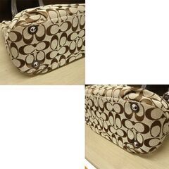 本物 COACH コーチ シグネチャー キャンバス トートバッグ ブラウン系 F17401 苫小牧西店の画像
