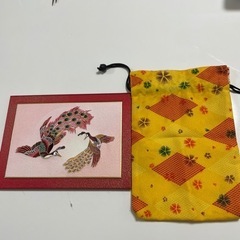 巾着袋、電報。和風。美品