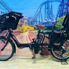 ❹ 4752子供乗せ電動自転車ヤマハ3人乗り新品20インチ良好バ...