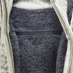 新品 フード付 裏ボア フルジップブルゾン グレーの画像