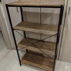 美品 木目調シェルフ4段の画像