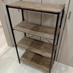 美品 木目調シェルフ4段