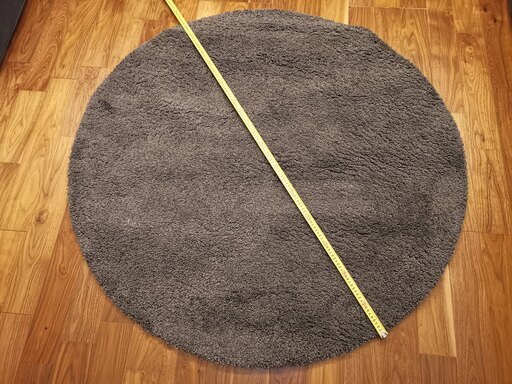 IKEA　ADUM　ラグ　円形　130cm前後　グレー