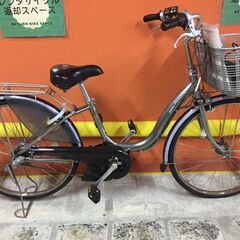 レンタサイクル店使用　自転車整備士整備済み！》NO.156中古車　26インチ　ブリヂストン製　電動アシスト車　シルバー　バッテリー新品12.3ah付