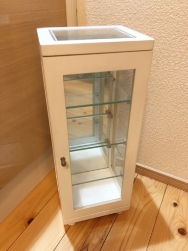 おしゃれなコレクションキャビネット　収納棚　ホワイトカラー