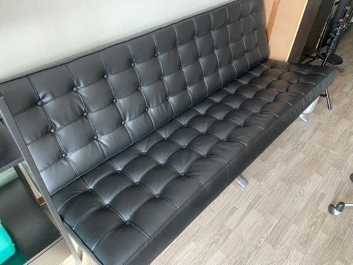 美品⭐︎３人がけバルセロナチェア　リプロダクト品