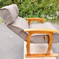 中古 リクライニングチェア リクライニング座椅子 リクライニング 座椅子 ブラウン系 イス 背もたれ 腰かけ リビング 家具の画像